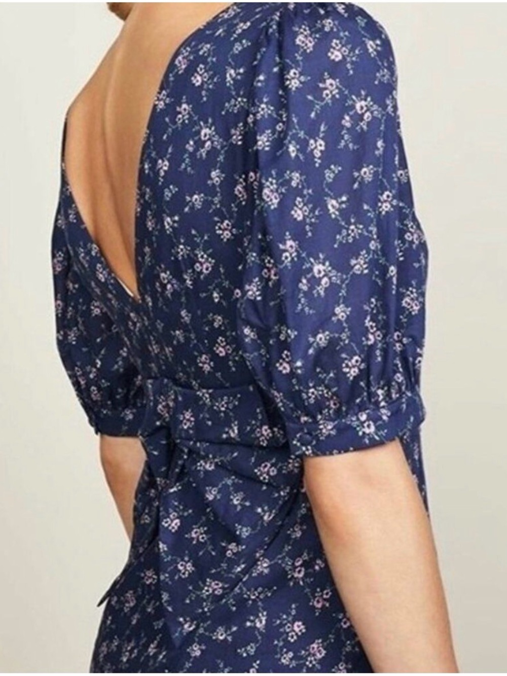 LoveShackFancy Eventide Blue Lena Floral 🌸 Cotton Mini Dress women’s Size L - Picture 6 of 16